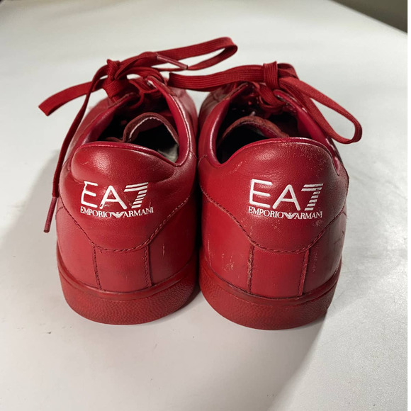 Emporio Armani EA7 Red Leather Trainers Sneakers Men\'s Size 7 main image 4